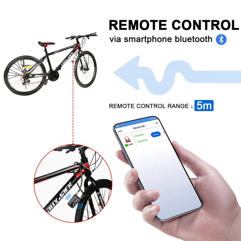 Hollarm Bluetooth Bike Motorcycle Lock Alarm Waterproof Burglar Vibration Bike Alarm Lock System Security Smart APP Control