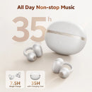QCY Crossky C50 Clip On Earbuds Open Ear Wireless Bluetooth 6.0 Headphones 35H Playtime Earphones Comfortable for Fitness IPX5