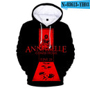 Annabelle 3D Print Hoodies Men Sweatshirt Harajuku Hoody Tracksuits 3D Print Horror Movie Annabelle Hoodie Streetwear Clothes
