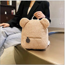 Cute Bear Plush Backpack Embroidered Name Autumn Winter Kids Outdoor Shoulder Bags Custom Personalized Children's Gift Bags