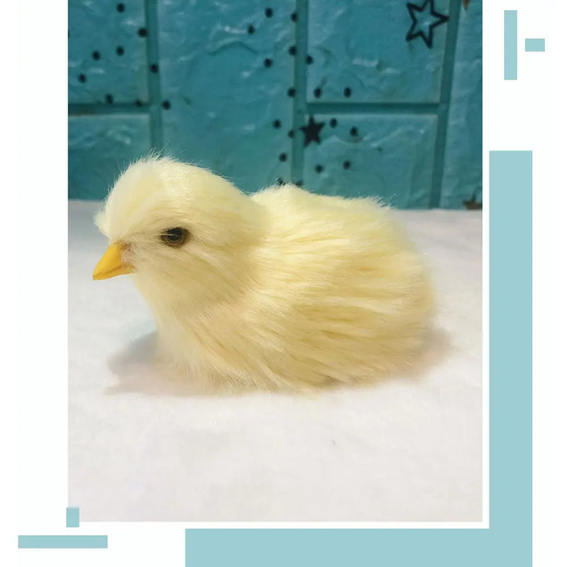 Simulation Chick Decor Plush Chicken Model Figurine Cute Oranment Realistic Furry Animal Doll Chicken Easter Gift Kids
