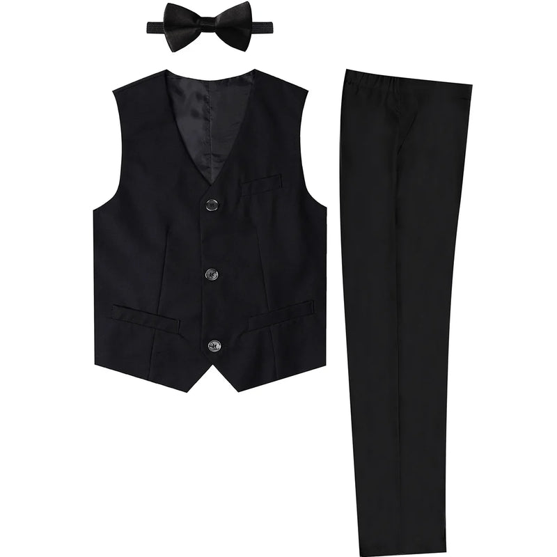 Kids Clothes Boys Suit Wedding Flower Formal Easter Child Party Ceremony Birthday Costume Photography with Vest Pants 5PCS