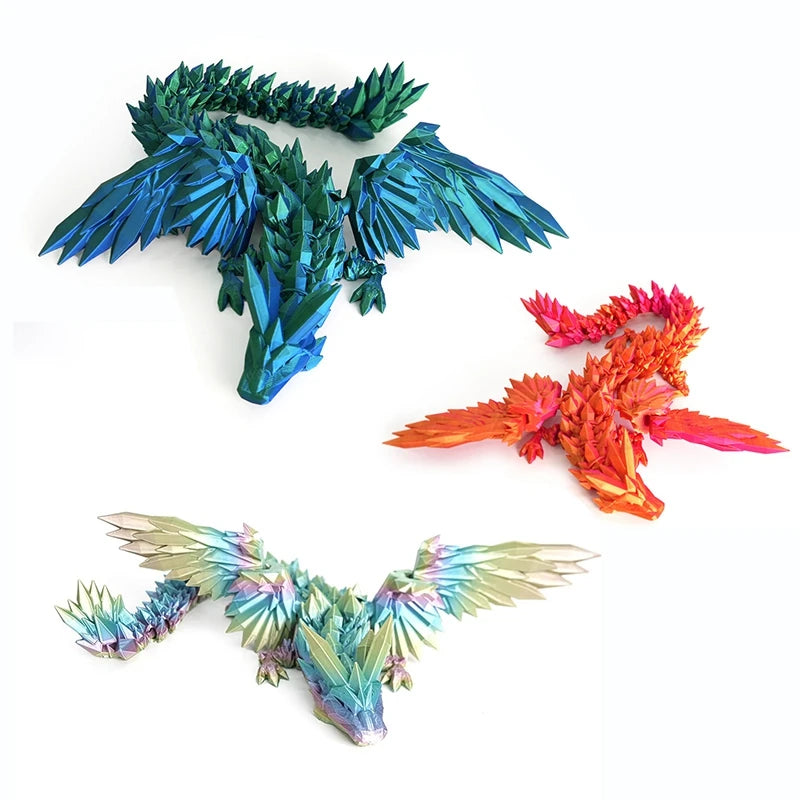 3D Printed Feilong Articulated Dragon Rotatable 3D Dragon Toy Western Style Colorful Full Body Movable Feilong Home Ornament