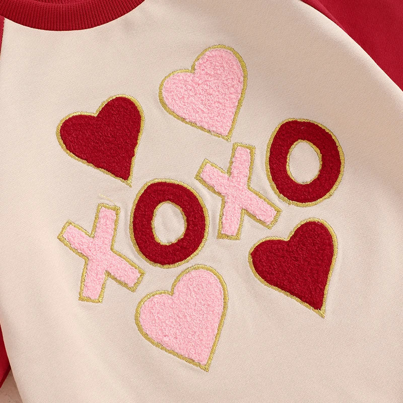 Valentine s Day Heart Print Long Sleeve Romper Jumpsuit for Infants Toddler Boys Girls Full Length Sweatshirt Bodysuit