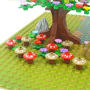 City House Accessories MOC Bricks 3471 2435 6064 Plant Tree Pine Prickly Bush 2x2x4 Green Grass Building Bricks Creative Toys