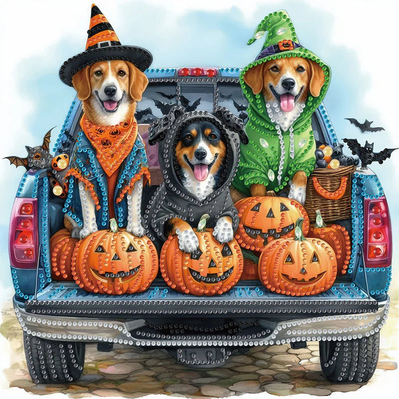 5D DIY Partial Special Shaped Drill Diamond Painting Kit Animal Halloween Decoration Christmas DIY Painting Decor 30/40X40/30CM