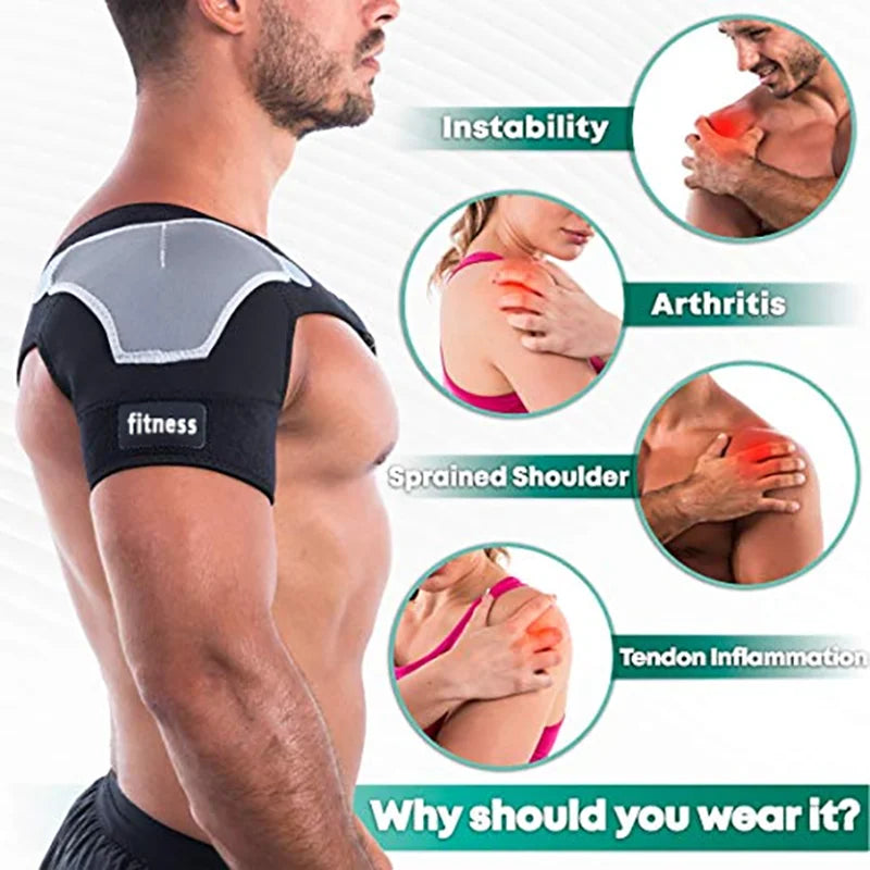 Adjustable Shoulder Support Brace Pad Belt Band Strap Wrap  Neoprene Shoulder Compression Sleeves Back Brace Guard