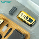 VGR Electric Shaver Professional Beard Shaver Reciprocating Bald Shaver Beard Trimmer Rechargeable LED Display Golden V-332