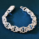 CUC Iced Out Byzantine Link Bracelet Cubic Zirconia Gold Color Men Hiphop Chain Fashion Rock Jewelry 13mm