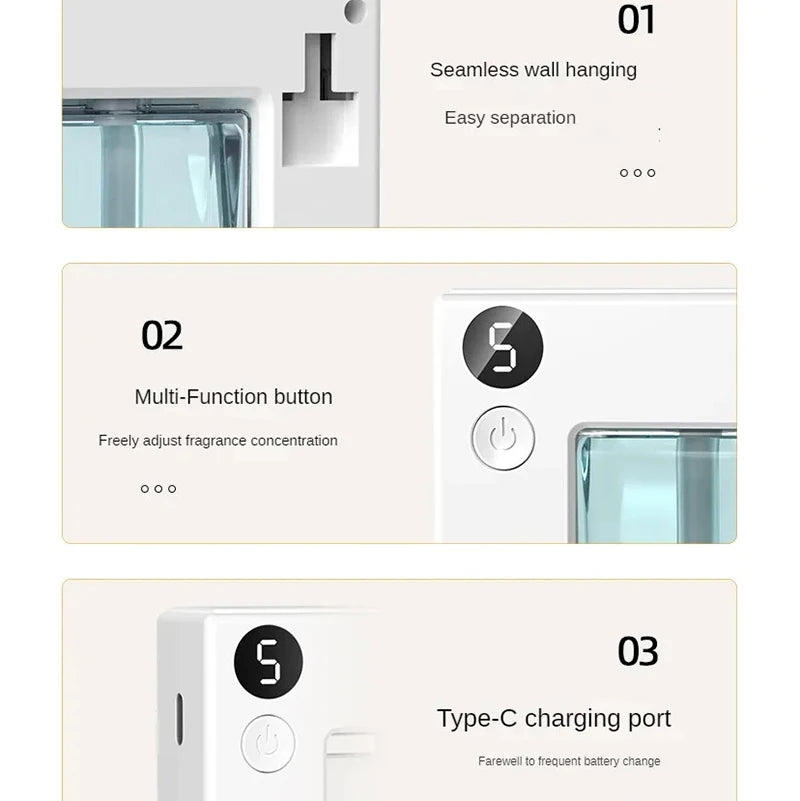 Xiaomi Youpin Aroma Diffuser Aromatherapy Machine Wireless Wall Hanging Portable Automatic Fragrance Spray Deodorize Purify Air