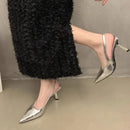 Magician Designed Pointed Thin Heels, High Heels, Single Shoes, Women's Straight Line with Temperament, Wrapped Sandals
