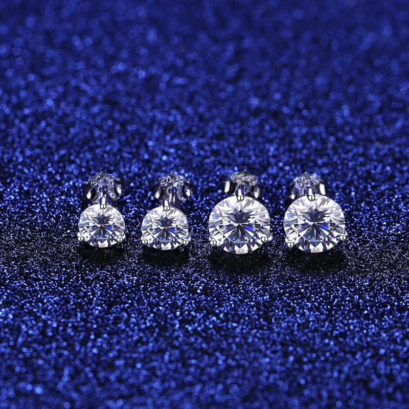 Gica Gema Premium 0.5-1ct Moissanite Diamond Stud Earrings For Women Top Quality S925 Sterling Silver Sparkling Wedding Jewelry