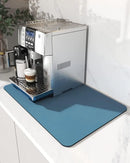 Coffee Machine Mat Rubber Backing Water-Absorbent Dish Drying Pad Kitchen Worktop Drainage Mat Home Decor