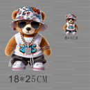 Playful Bear Ironed Sticker Clothes DTF Halloween Thanksgiving Fashion T-shirt Hoodie DIY Jacket Patch Heat Transfer Sticker