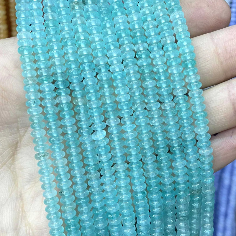 Natural Agates Tiger Eye Chalcedony Jades Stone Round Rondelle Spacer Beads For Jewelry Making Diy Bracelet Accessories 2X4mm