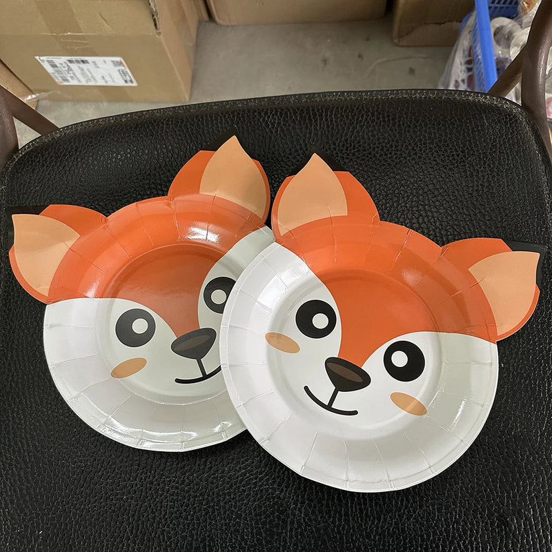 Fox Birthday Decorations Balloon Cupcake Toppers Woodland Animals Theme Party Dress Up Supplies Fox Paper Lantern Kids Gifts