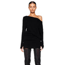 Women's Off-Shoulder Mini Dress Long Sleeve Oblique Neck Bodycon Sexy Short Fashion for Party Club Fall Winter