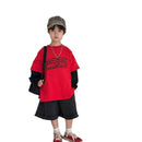 2025 Spring and Summer New Korean Edition Boys' Loose Pants Children's Fashion Versatile Vintage Shorts Mid Length