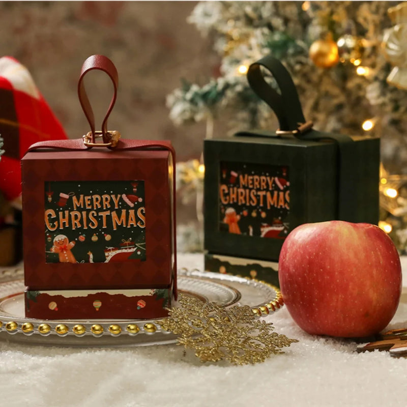 Christmas Candy Box Christmas Eve Apples Gift Packing Box Mousse Cake Dessert Box Hand-held Gift Box Christmas Decoration