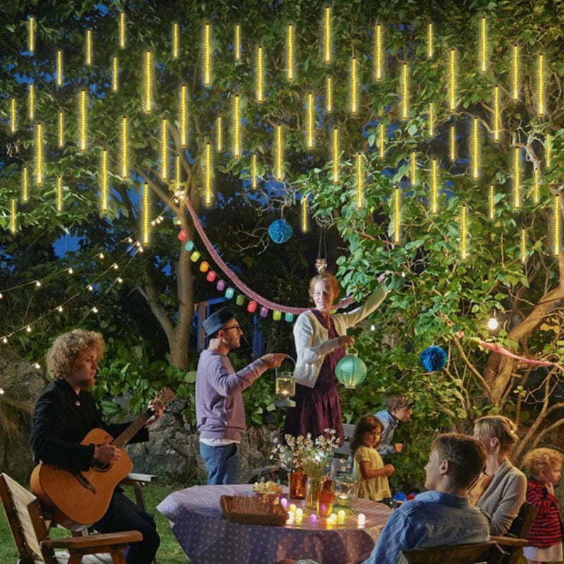 LED Christmas Meteor Shower Garland Festoon Holiday Strip Light Outdoor Fairy String Lights for Street Garden Decoration Navidad