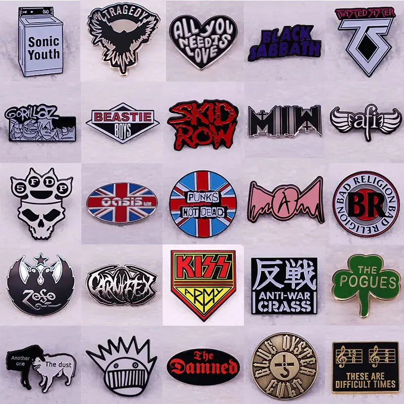 Rock Band Enamel Pins Punk Style Heavy Metal Band Music Metal Brooch Badge Fashion Jewellery Backpack Accessory Gifts