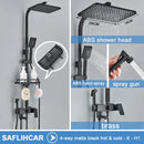 Black/Chrome Brass Shower Faucet Bathroom Shower Mixer Crane Rainfall Shower Set  For Bathroom