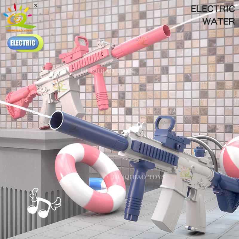 Kids M416 Auto Electric Water Gun Waters Fight Firing Pistol Toy Summer Outdoor Beach Shooting Game Children's Toys Boys Gifts