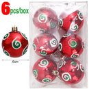 6cm Weihnachtsbaumkugel Bunte bemalte Kugeln Hängende Anhänger Ornamente Weihnachten Neujahr Party Heimdekoration Zubehör