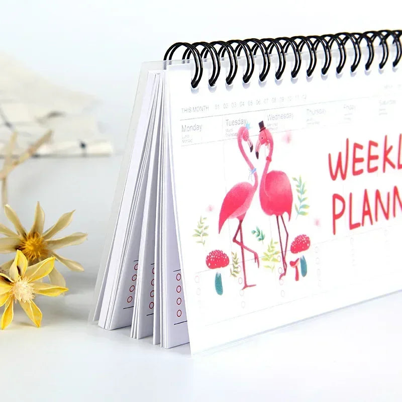 Kawaii Weekly Planner Notebook Journal Agenda 2024 Cure Diary Organizer Schedule School Stationary Office Supplies Gift