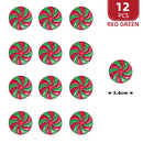 12/24pcs New Year Acrylic Candy DIY Xmas Tree Hanging Christmas Artificial Candies Peppermint Ornaments Red White Sweets Navidad