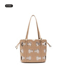 CH Bucket Bag Hollow Out Monogram Print Shoulder Bag Drawstring Crossbody Handbag For Women Office Work Daily Travel Shopping