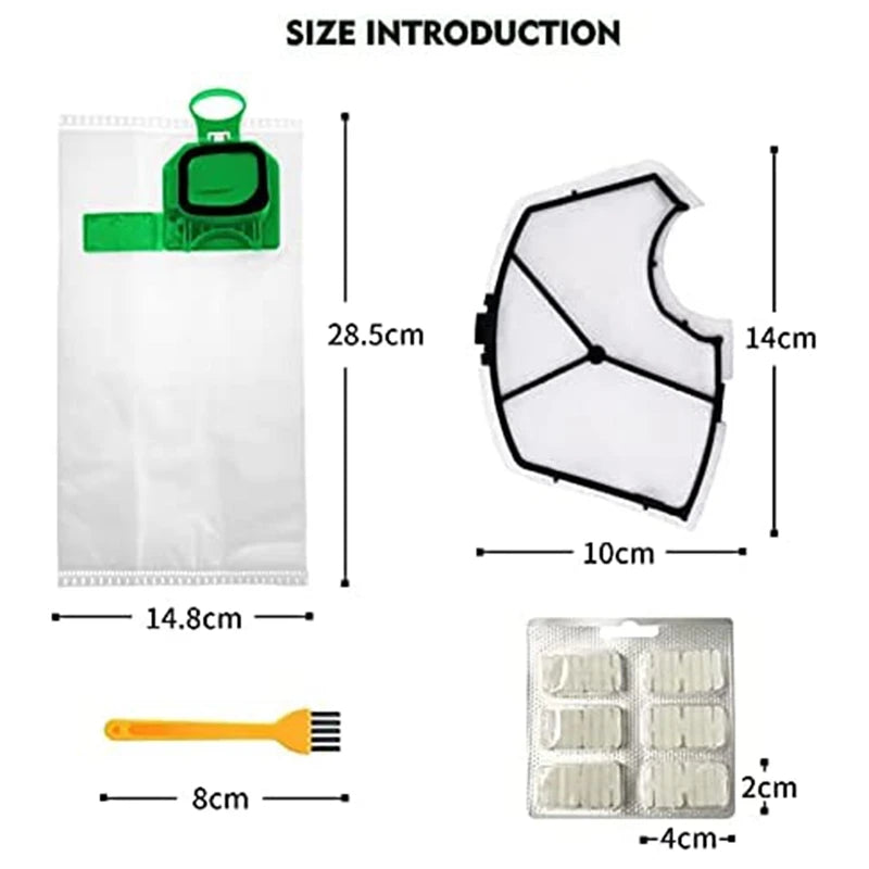 For Kobold Vacuum Cleaner Bag Kit Compatible For Vorwerk Kobold VK140 VK150