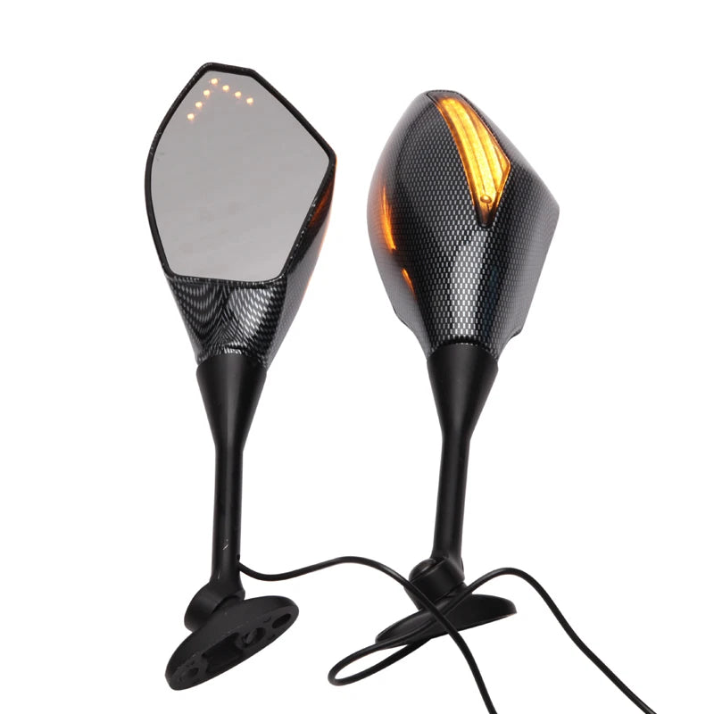 2PCS Hot Motorcycle LED With Turn Signal Integrated Indicator Lights Rearview Mirrors FOR Honda CBR600RR CBR1000RR 2004-2008