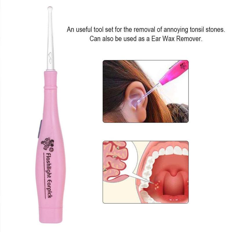 Tonsil Stone Remover Kit w/ LED Light & Box + Irrigation Syringe + Premium Tool