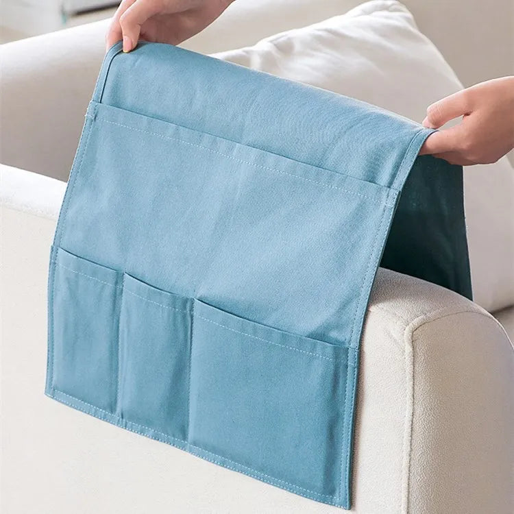 Sofa Armrest Organizer With 4 Pockets Armchair Hanging Storage Bag for TV Remote Control Cellphone Books Storage Pouch