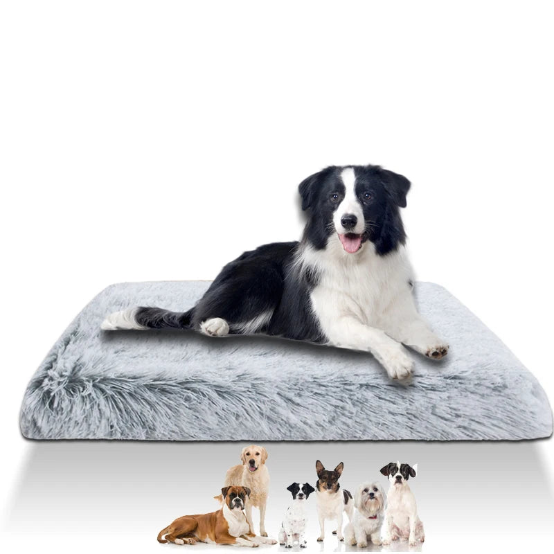 New With ZippeSoft Dog Pad Plush Square Kennel Cat Pad Pet Sofa Bed Pet Supplies Washable Large DogBed Sofa Bed Portable Pet Bed