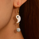 Drip Oil Tai Chi Gossip Drop Earrings For Women Fashion Simple Ladies Romantic Ball Pendant Earrings Jewelry Factory Wholesale