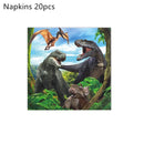 New Jurassic Dinosaur Theme Disposable Tableware Cup Plates Children's Birthday Party Dinosaur Latex Balloon Banner Decoration