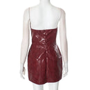The Mirabelle | Strapless Faux-Leather Party Mini Dress