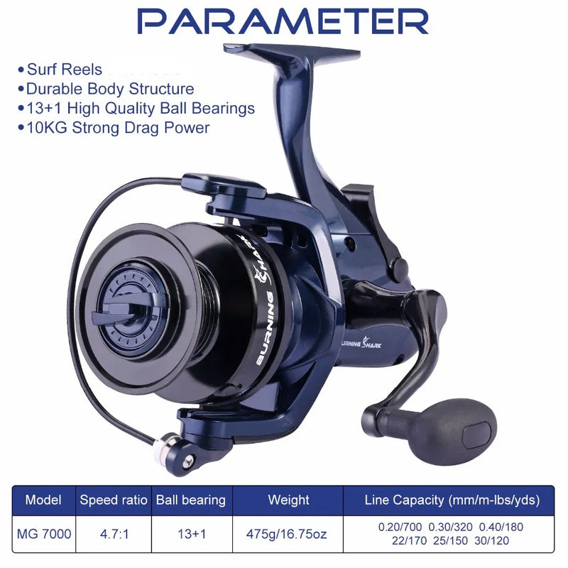 Sougayilang Fishing Reel 13+1BB Spinning Fishing Reel Right/Left Hand for Bass Trout Carp Trolling Fish with Free Spare Spool