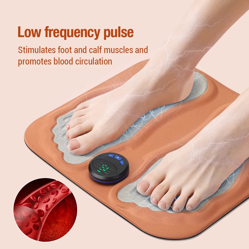 TENS Microcurrent 3D Foot Massager Pad Foldable Accupressure Mat Muscle Electroestimulador Physiotherapy Foot Helper Relaxation