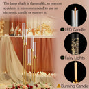 Gold Floor Candelabra 5 Arm Tall Candle Holder with Acrylic Lampshade for Wedding Table Birthday Party Decoration 10PCS
