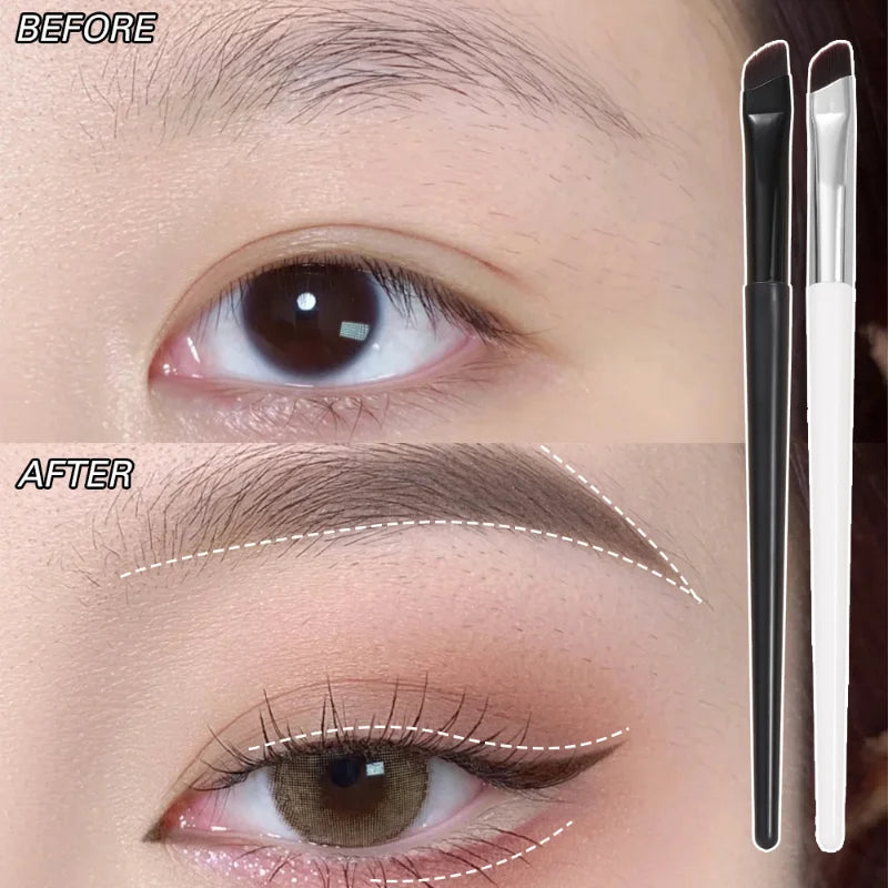 Angled Eyeliner Makeup Brushes Professional Thin Flat Portable Eye Liner Eyebrow Contour Brush Soft Eye Make Up Cosmetic Tools