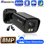 8MP Wired CCTV Analog Security Camera Full Color Night Vision Outside Street Waterproof AHD Bullet Video Surveillance Camera BNC