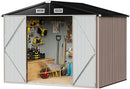 Storage Shed 6x4 FT Metal Shed Galvanised Steel Garden Shed with Lockable Doors Outdoor Waterproof Shed for Bike Storage, Tool