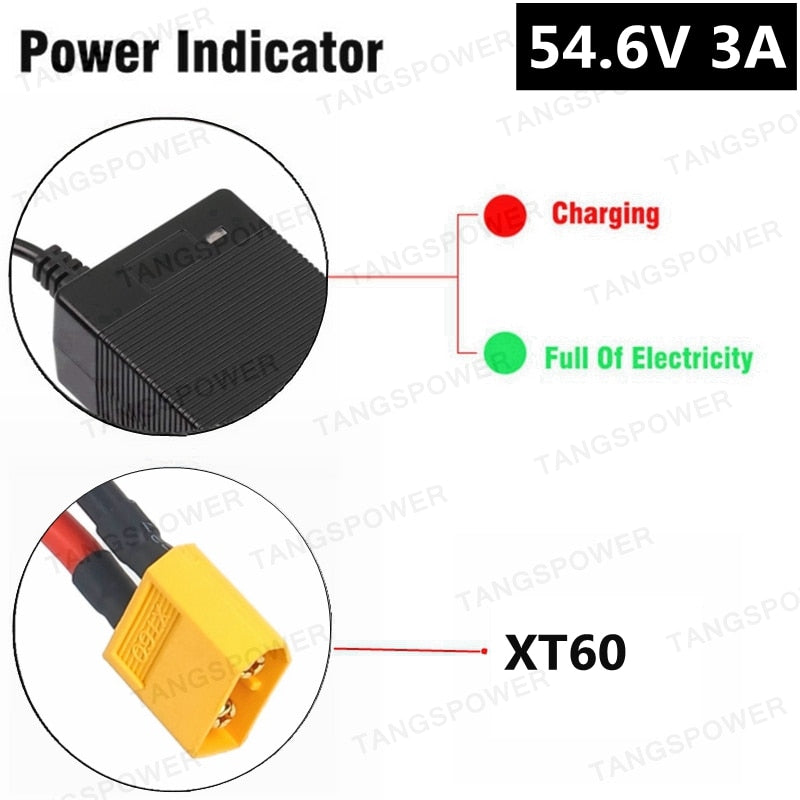 TANGSPOWER 54.6V 3A Lithium Battery Charger 54.6V3A electric bike Charger for 13S 48V Li-ion Battery pack charger High quality