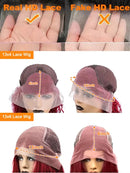 30 40 Inch Deep Wave 99J Burgundy 13x6 Lace Frontal Wig Human Hair 13x4 Curly HD Lace Front Wigs Brazilian Red Wine Water Wave