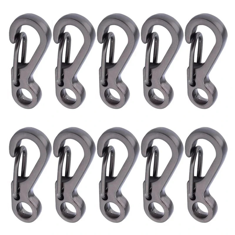 10pcs Carabiner mini key hanger hanging Quickdraw keychain keyring camping clasp hook backpack snap clip buckle Padlock