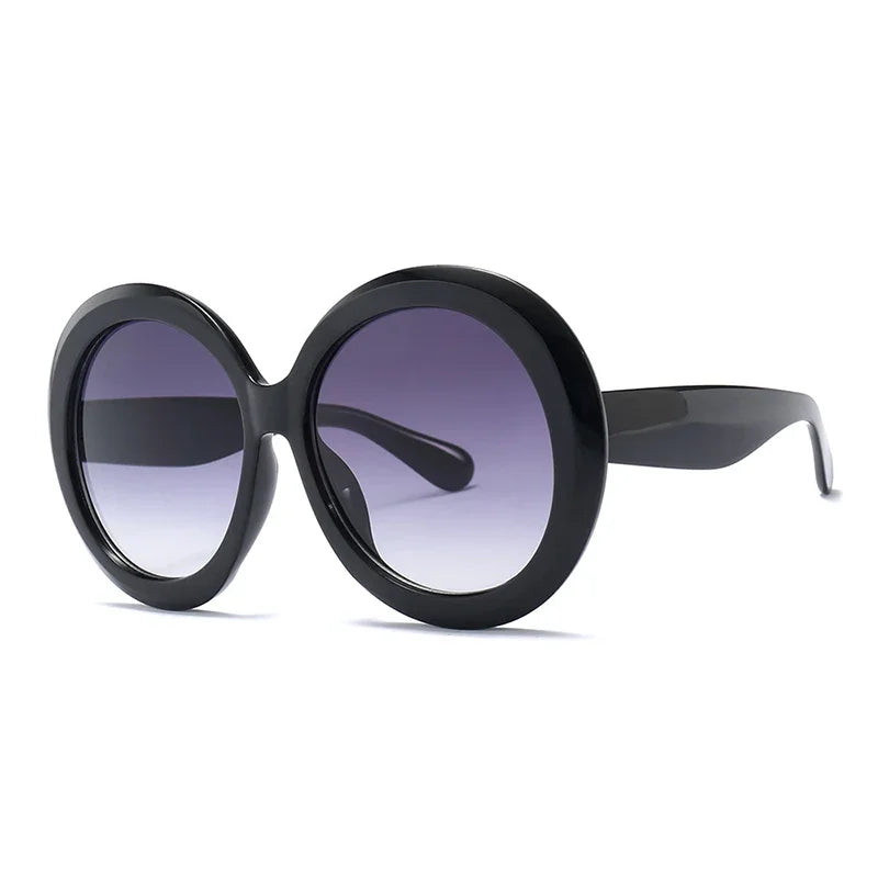 Unisex Big Round Sunglasses Women 2023 New Fashion Retro Oversized Sun Glasses Vintage Gradient Black Shades Luxury Eyewear