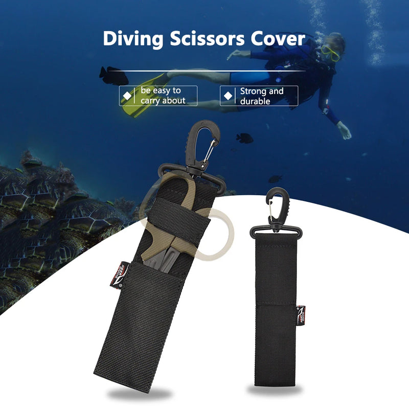 Scuba Diving Cutting Special Knife Line Cutter Underwater Knife Spearfishing Secant Scuba Diving Scissors Protection Cover Bags